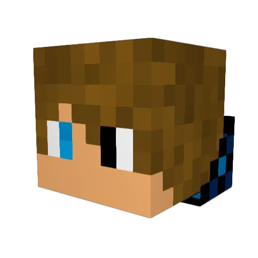 CallMeComa Minecraft avatar head, 3D render