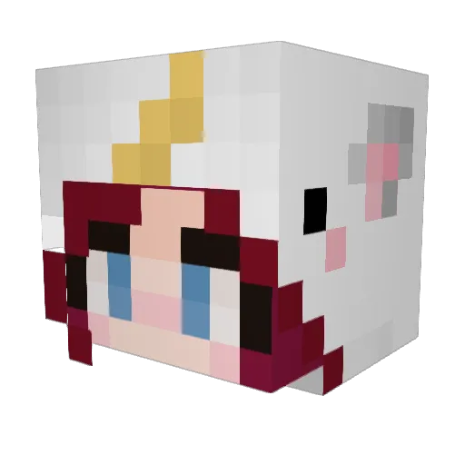 CallMeEmm Minecraft avatar head, 3D render