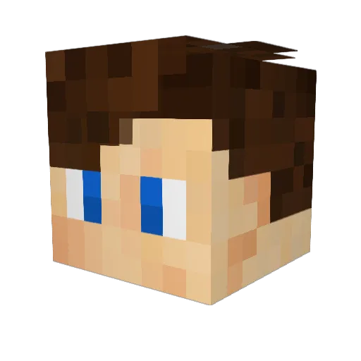 CallMeGam Minecraft avatar head, 3D render