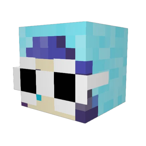 CallMeGoggles Minecraft avatar head, 3D render