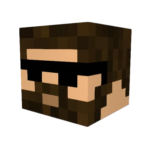 CallMeMrJack Minecraft avatar head, 3D render