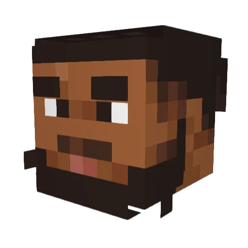 CallMeStabby Minecraft avatar head, 3D render
