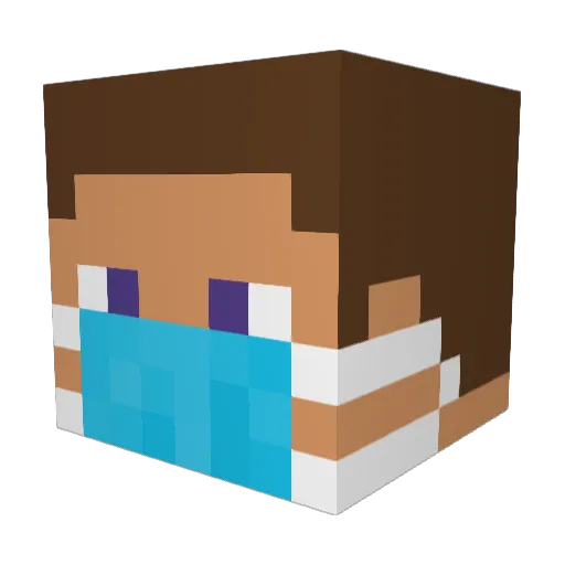 CallMeUndead Minecraft avatar head, 3D render