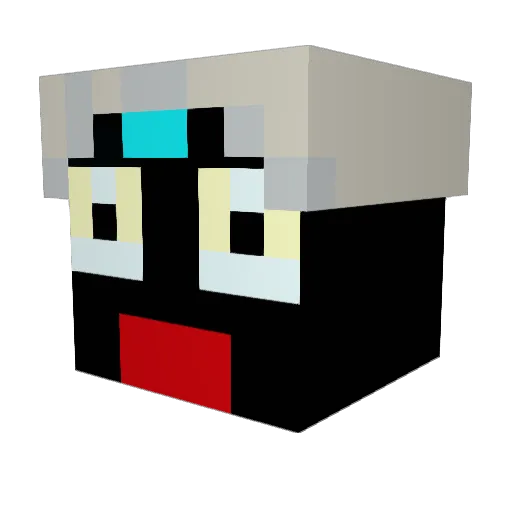 CallingLate Minecraft avatar head, 3D render