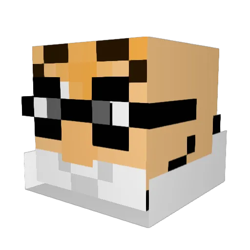 Calpatron Minecraft avatar head, 3D render