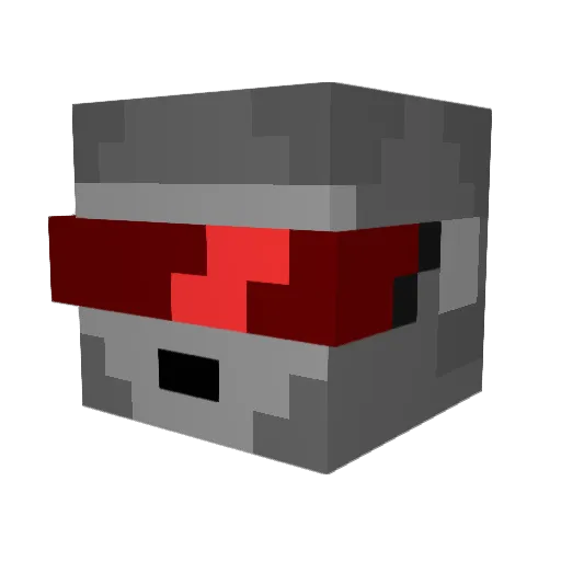 Calpico Minecraft avatar head, 3D render