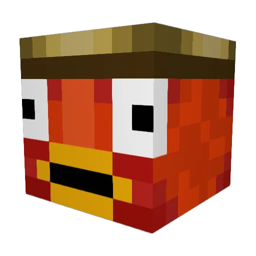 Calstaar Minecraft avatar head, 3D render