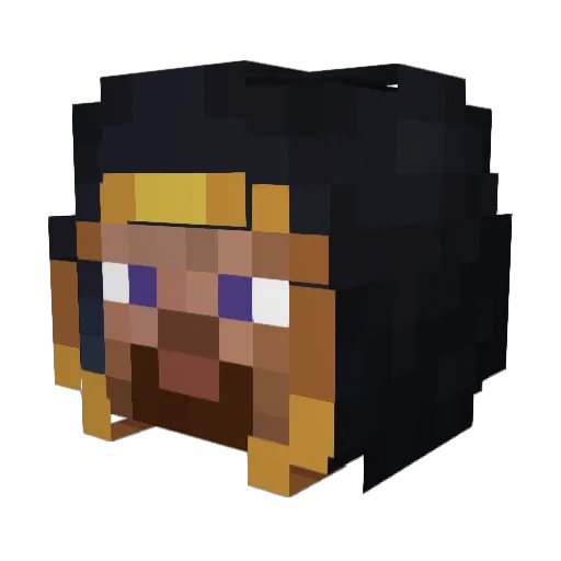 Calsune Minecraft avatar head, 3D render