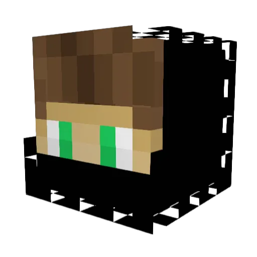 Calu_RO Minecraft avatar head, 3D render