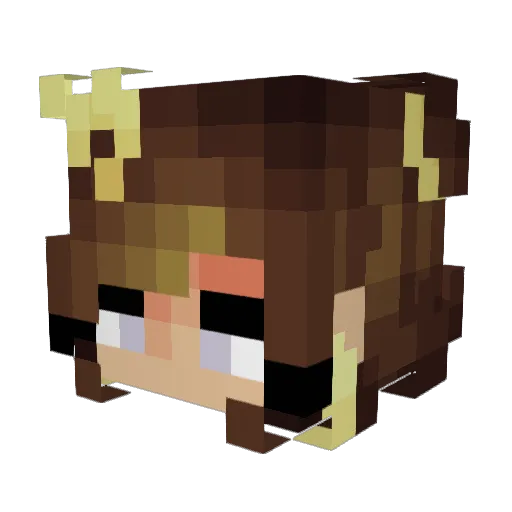 Calulaia Minecraft avatar head, 3D render
