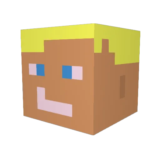 Calvelo Minecraft avatar head, 3D render