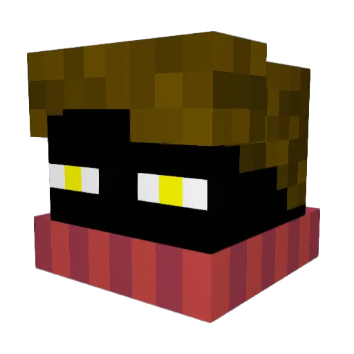 Calverin Minecraft avatar head, 3D render