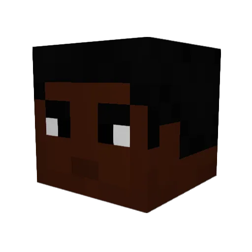 Calveron Minecraft avatar head, 3D render