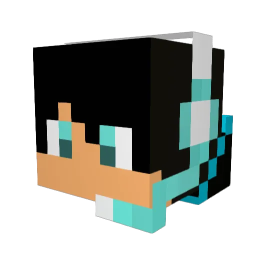 CalvinYuen Minecraft avatar head, 3D render
