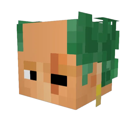 CalvoZoro Minecraft avatar head, 3D render