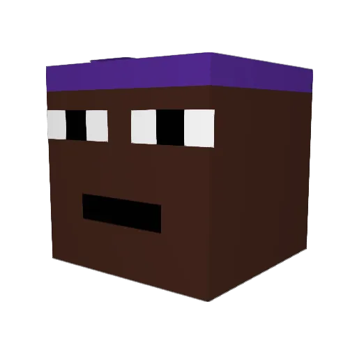 Calvrett Minecraft avatar head, 3D render
