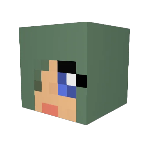 Calypso_Red Minecraft avatar head, 3D render