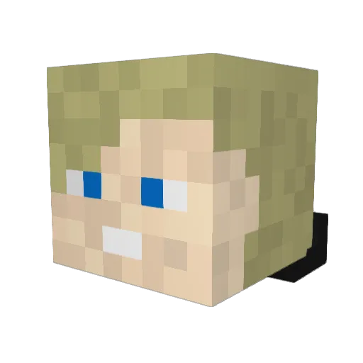 Cam708 Minecraft avatar head, 3D render