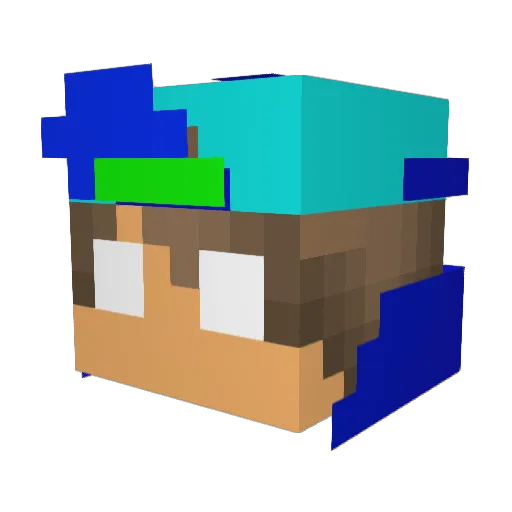 CamCam08 Minecraft avatar head, 3D render