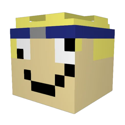 CamProBlock Minecraft avatar head, 3D render