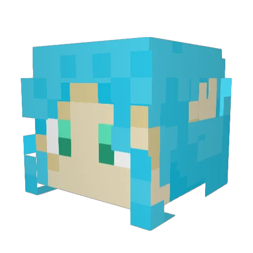 CamSki_ Minecraft avatar head, 3D render