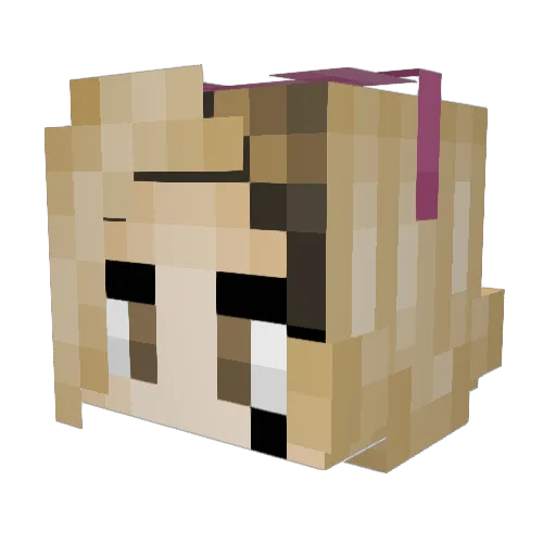 Camchen Minecraft avatar head, 3D render