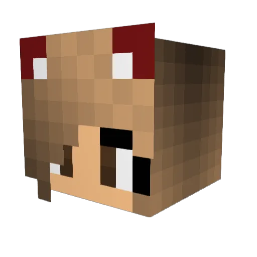 Cameilia Minecraft avatar head, 3D render