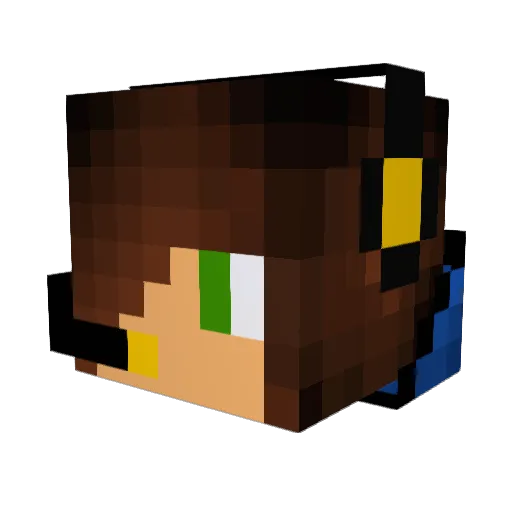 Camelgreen Minecraft avatar head, 3D render