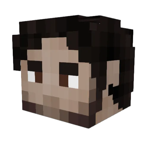 Camerlengo Minecraft avatar head, 3D render