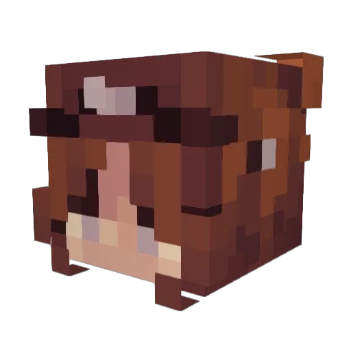 CamiRoni Minecraft avatar head, 3D render