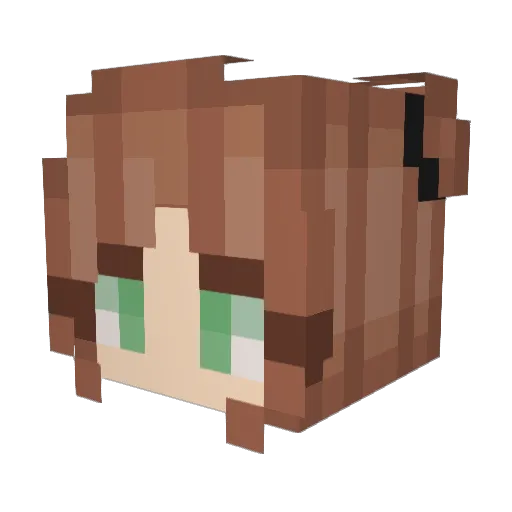 Camila_v Minecraft avatar head, 3D render