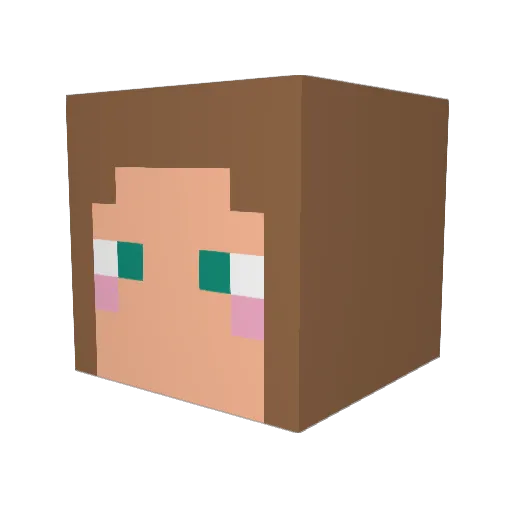 Camillaaw Minecraft avatar head, 3D render