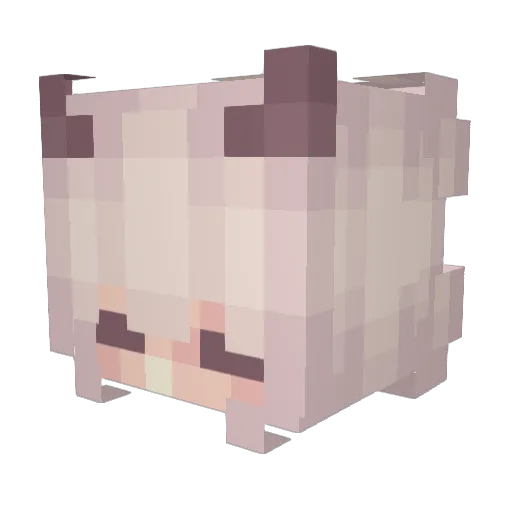 Camilletea Minecraft avatar head, 3D render