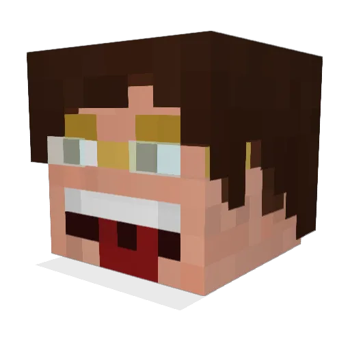 CamjiITA Minecraft avatar head, 3D render