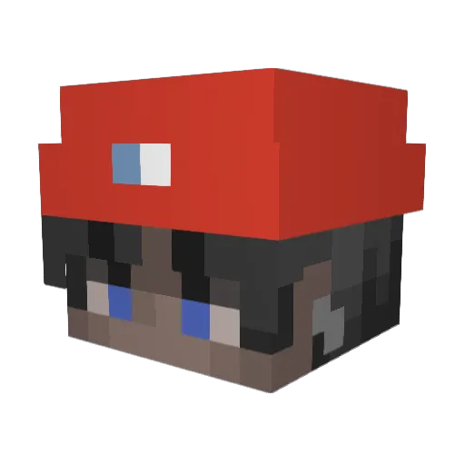 Camjiggles Minecraft avatar head, 3D render