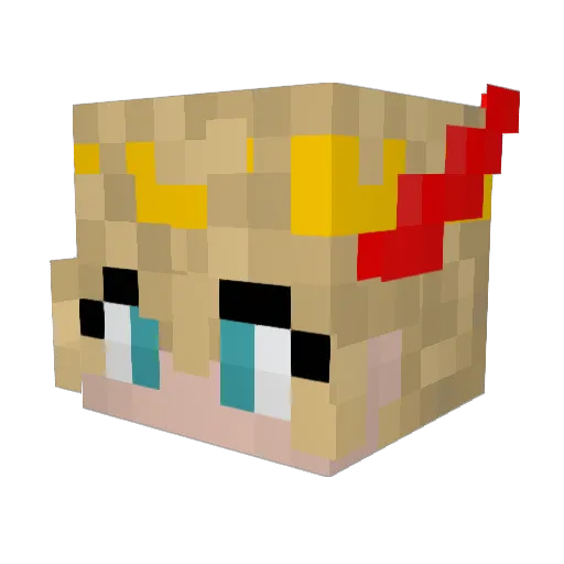 Cammadam Minecraft avatar head, 3D render