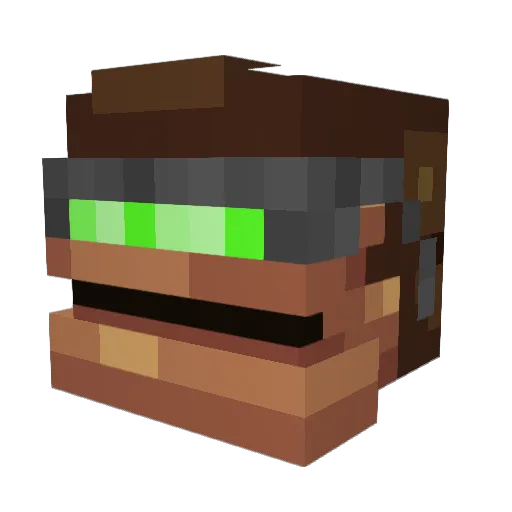 Cammuu Minecraft avatar head, 3D render