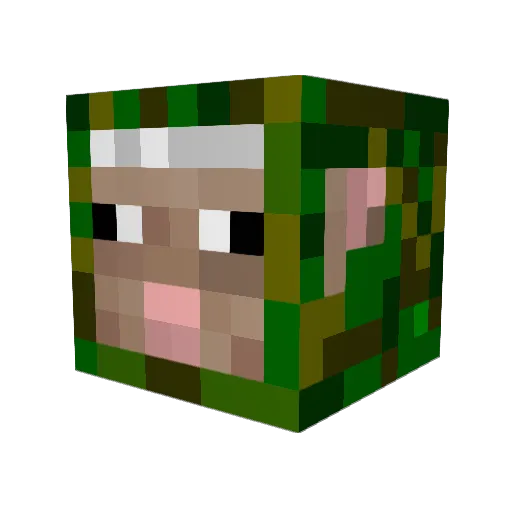 Camo_Sheepman Minecraft avatar head, 3D render