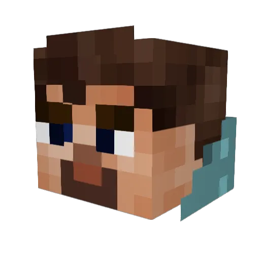 Camzbot Minecraft avatar head, 3D render