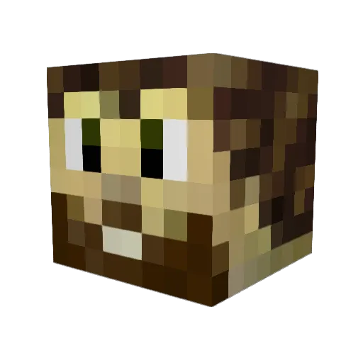 CanaPie Minecraft avatar head, 3D render