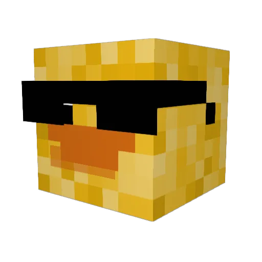 CanardBleuu Minecraft avatar head, 3D render