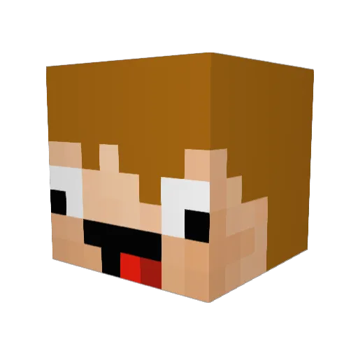Cancel Minecraft avatar head, 3D render