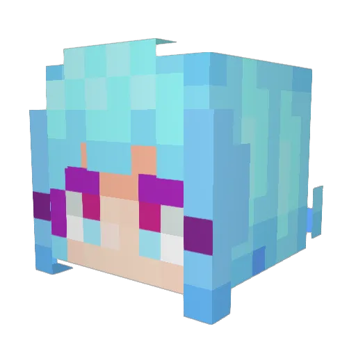 CancerGril Minecraft avatar head, 3D render