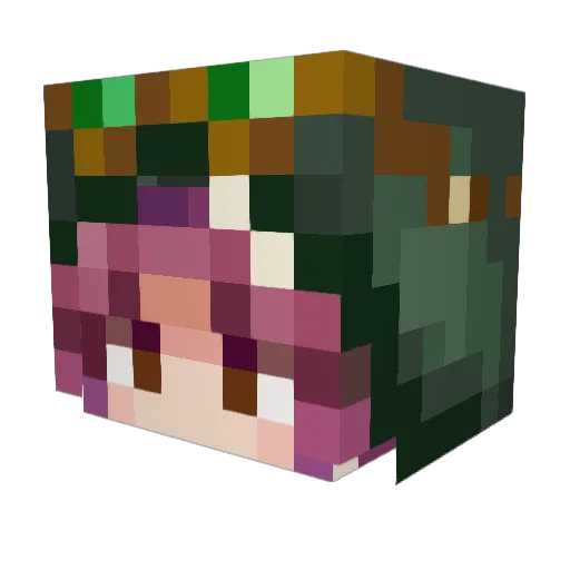 Candisoda Minecraft avatar head, 3D render