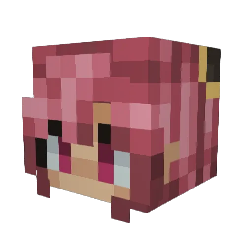 Candlecat Minecraft avatar head, 3D render
