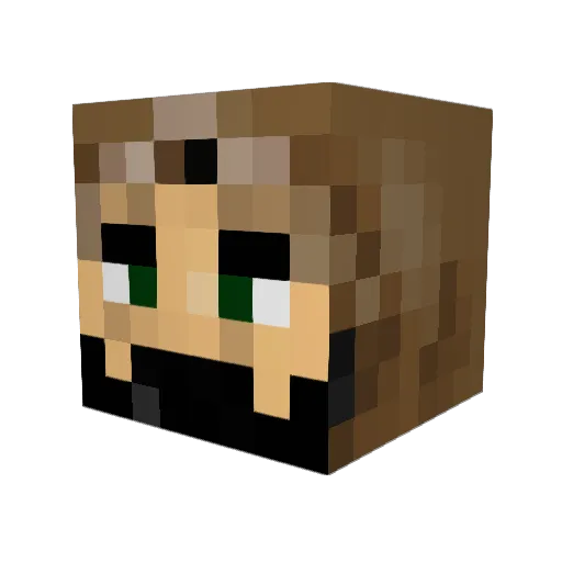 Candom Minecraft avatar head, 3D render