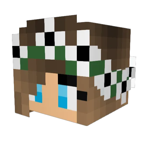 CandyChicKiss Minecraft avatar head, 3D render