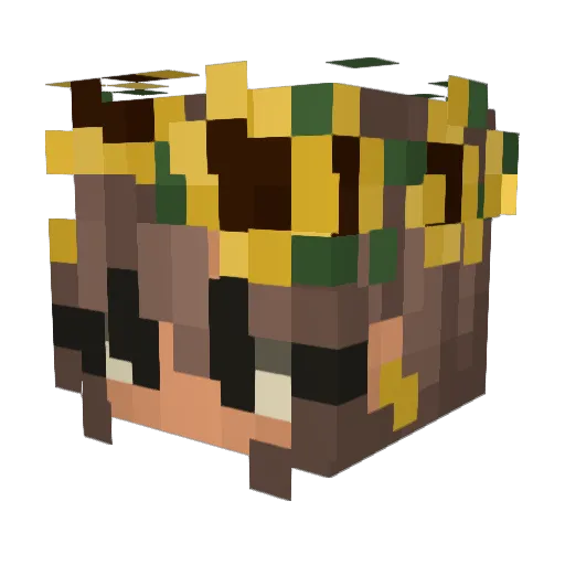 CandyWolf_ Minecraft avatar head, 3D render
