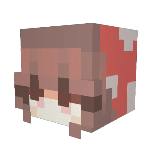 Candyrelle Minecraft avatar head, 3D render
