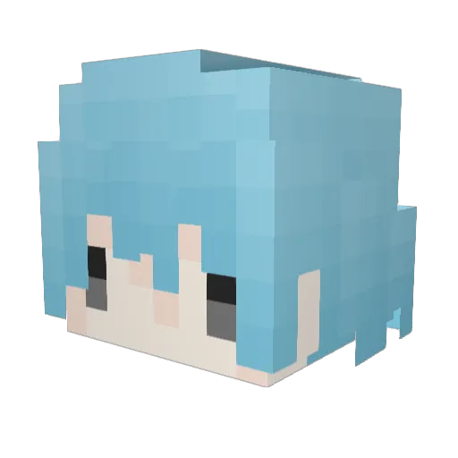 Cangtian Minecraft avatar head, 3D render